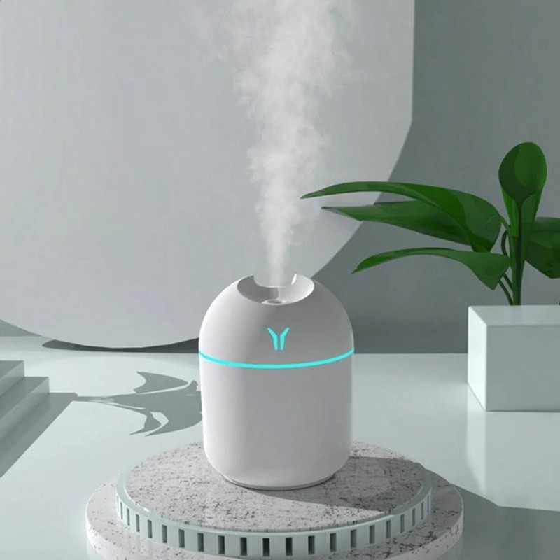 Portable Small Humidifier, USB Personal Desktop Humidifier For Car, Office Room, Bedroom, Auto Shut-Off, 2 Mist Modes, Super Quiet(220ml, White)