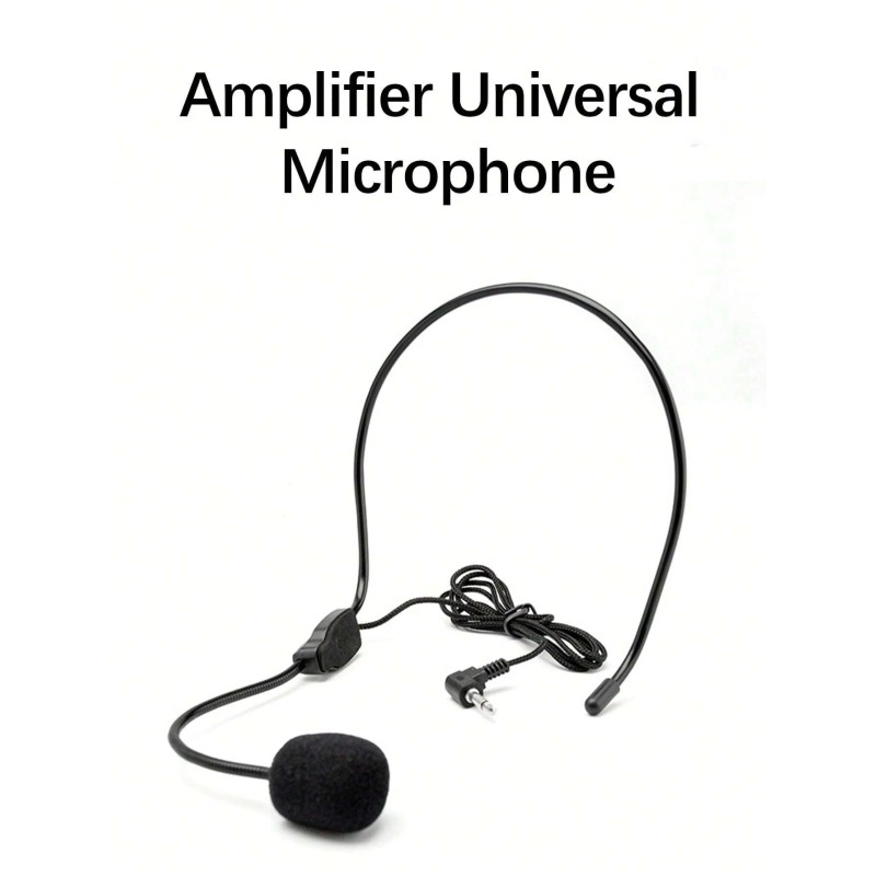 Universal 3.5mm Wired Headset Microphone Compatible With Amplifiers, Speakers, PA Systems, And More