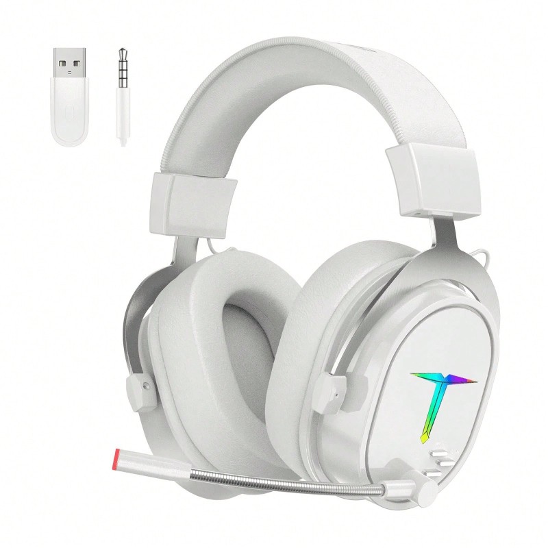 3in1 Wireless Gaming Headset For PC/PS4/PS5/ N Intendo Switch, Over Ear 2.4G/Bluetooth Gaming Headphones With Noise-Canceling Microphone, 7.1 Surround Sound, 3.5mm Wired Mode For X Box Series