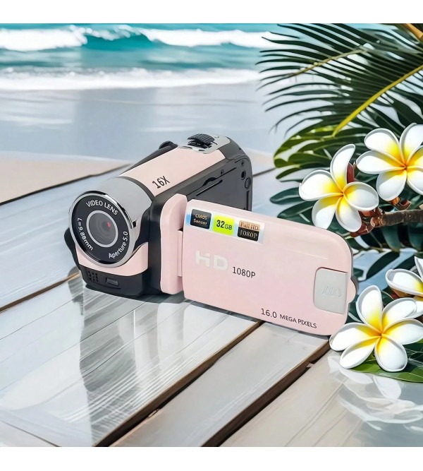 1pc 270° Rotating LED Flip-Screen Camera, HD Digital Camera With 32GB Memory Card - 1080P Full HD, 1080P, 2.4-Inch Display, 16x Zoom, Wide-Angle Lens, Built-In Battery And USB Charging 1pc 270° Rotating LED Flip-Screen Camera, HD Digital Camera With 32GB Memory Card - 1080P Full HD, 1080P, 2.4-Inch Display, 16x Zoom, Wide-Angle Lens, Built-In Battery And USB Charging