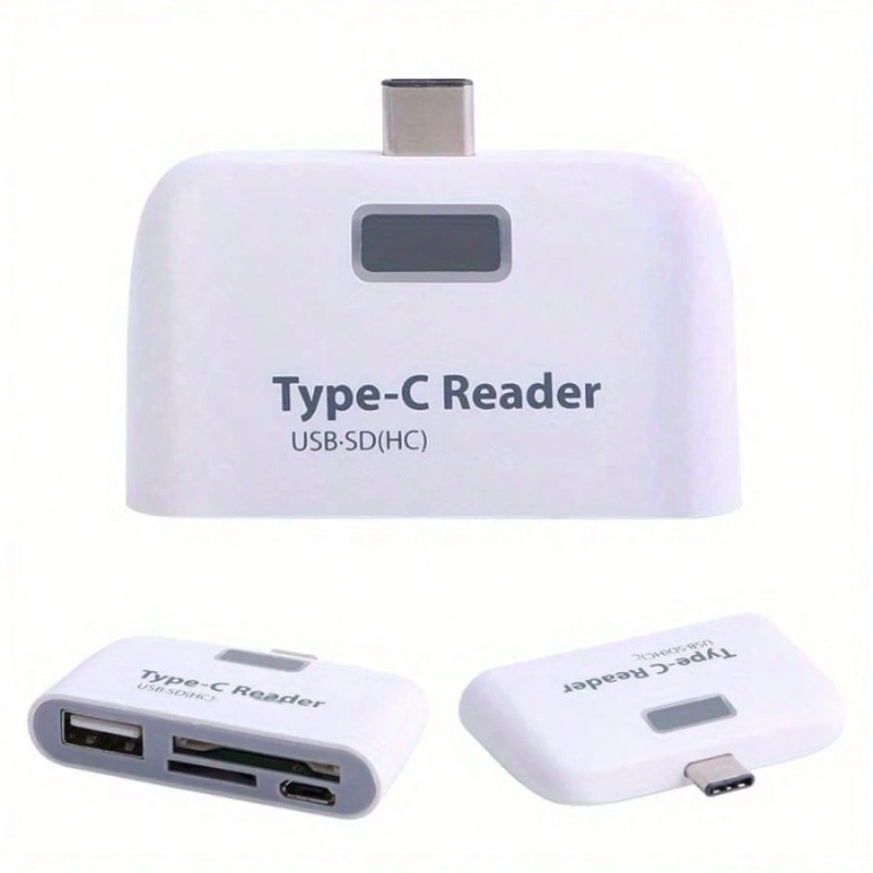 Multifunctional Smart 4 In 1 Laptop Durable Mobile Phone TF Card SD Card With USB Charging Port USB 3.1 Universal Type C Adapter OTG Card Reader
