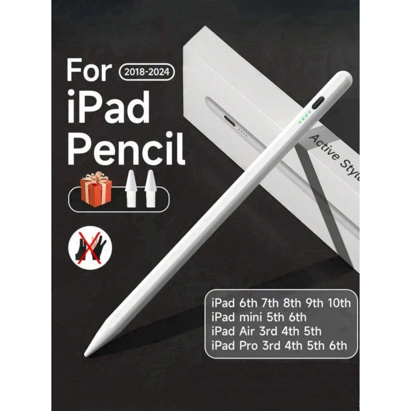 Compatible With Apple Pencil Palm Rejection Power Display IPad Pencil Pen For IPad 2024 2023 2022 2021 2020 2019 2018 Pro Air Mini Specific Stylus Rechargeable Battery 120mAh