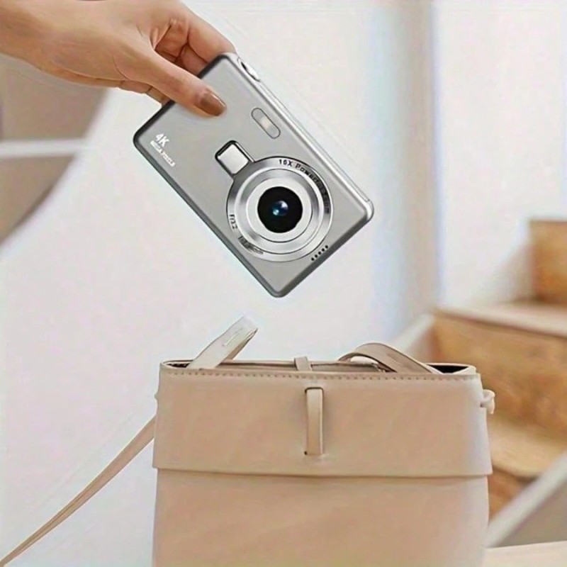 1pc12MP Digital Camera 16X Zoom 2.4" TFT Screen Autofocus FHD, Portable DSLR Travel Camera For Outdoor Holiday Party Christmas Halloween Birthday Gift(Silver)
