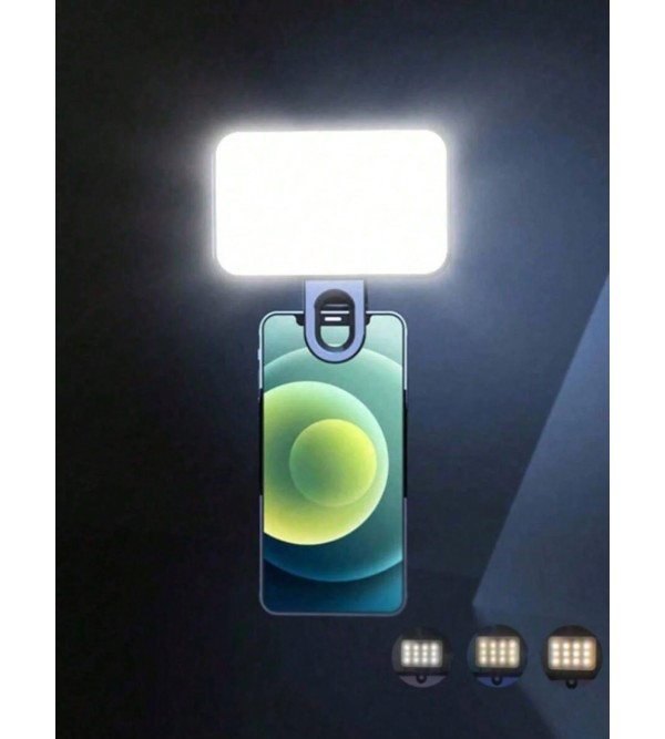 1pc LED Fill Light Selfie Light, Portable Mini Clip-On Fill Light, LED Fill Light Selfie Light, For Mobile Phanes And Computers, Makeup, Zoom Conference, Live Streaming, Vlog, Perfect Selfies And Video Calls 250mAh