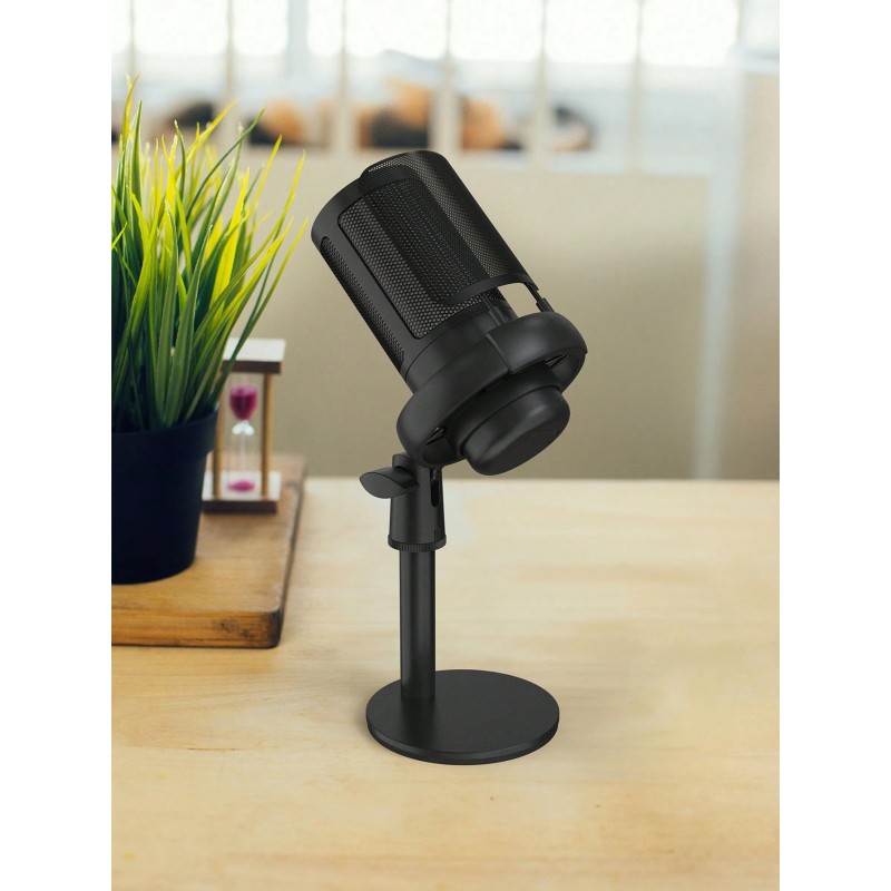 USB Plug RGB Dazzling Light Wired Condenser Microphone With Anti-Blowout Net Suitable For Computer Recording, Games, And Live Broadcasts