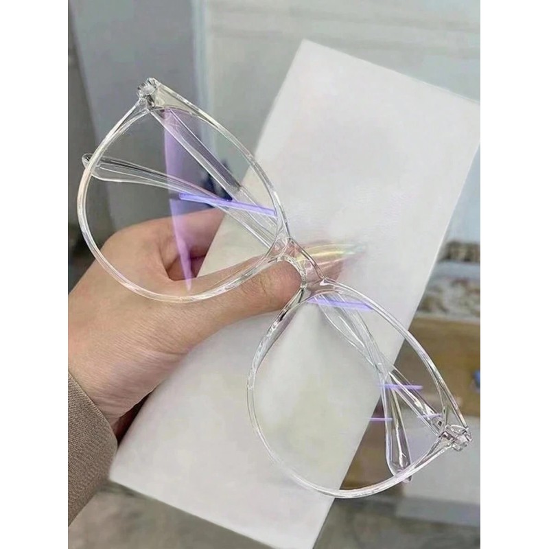 Anti-Eyestrain Transparent Lens Glasses, For Computer, TV, Gaming, Smartphone Use, Unisex Glasses Frame