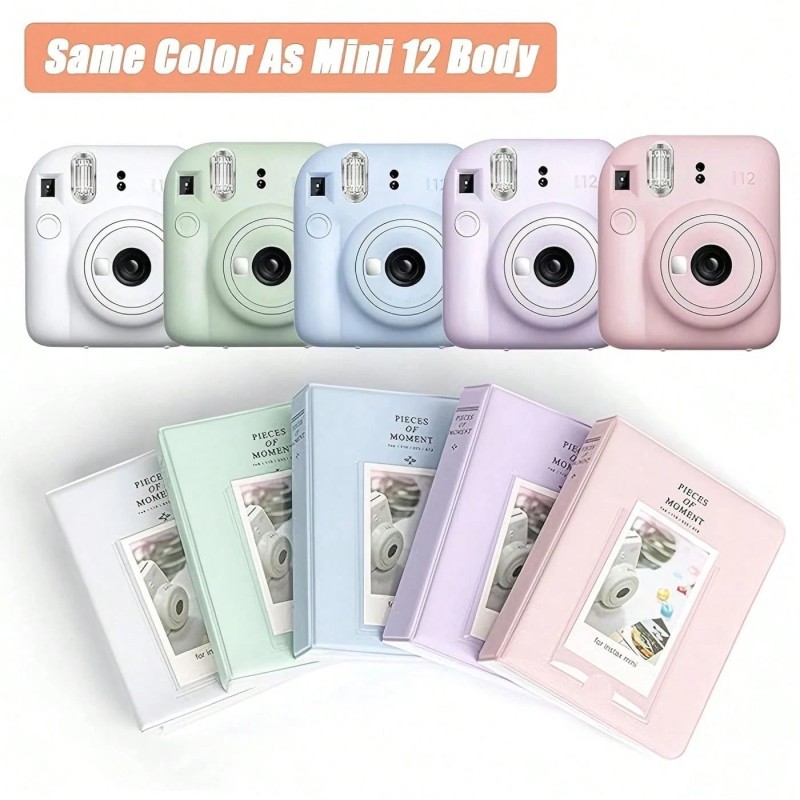 64 Pockets Photo Album Compatible With Mini 12/11/9 Instant Camera, Large Capacity Durable Card Sleeve Album, Multi-Color Photo Storage Booklet