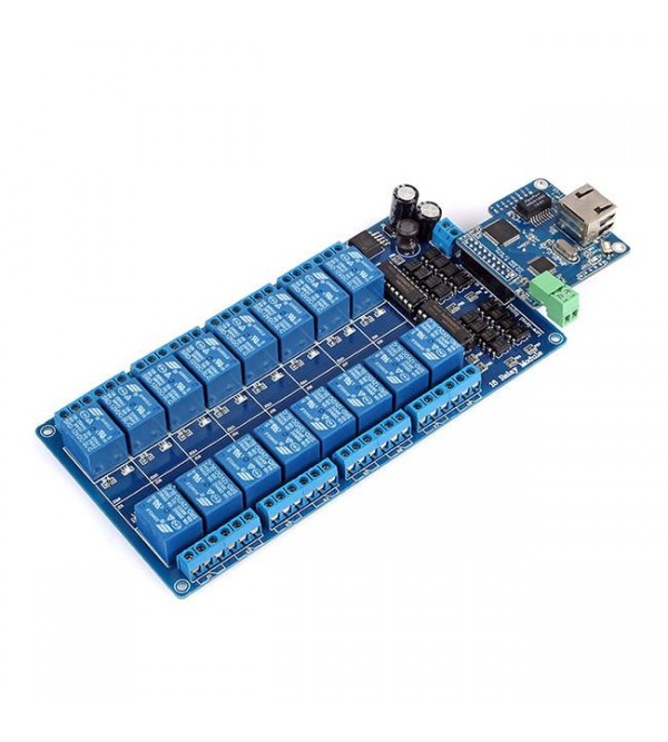 iMatic RJ45 Ethernet/Wi-Fi Control Board with integrated 16-Ch DC 12V Relay iMatic RJ45 Ethernet/Wi-Fi Control Board with integrated 16-Ch DC 12V Relay