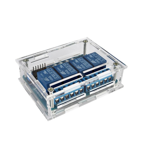 4-Channel Relay Module with Acrylic Case 4-Channel Relay Module with Acrylic Case